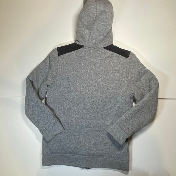 Matix Boys Sherpa Lined Full Zip Hoodie Jacket Gray Black Shoulder Sz L 10/12 - Picture 9 of 9